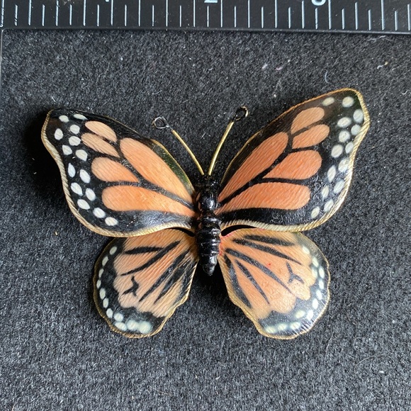 WEISS Rare Vintage Monarch Butterfly Brooch - Picture 6 of 7